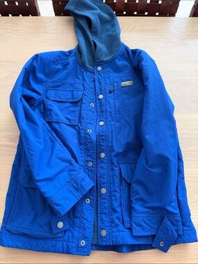 L.L. Bean Kids Blue Hooded fleeced Jacket size L 14/16